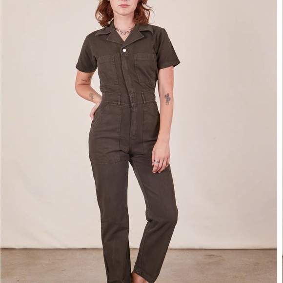 Big Bud Press Shortsleeve Jumpsuit - Espresso Brown - M - Picture 1 of 5